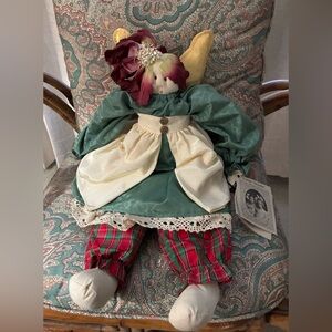 Little Souls Doll with Green Dress and Plaid Pants